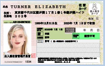 特定在留カードのイメージ